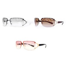 Stylish Rhinestones Sunglasses for Girls Boys Photo Props Decorative Rimless