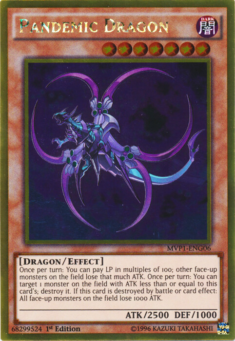 Pandemic Dragon - MVP1-ENG06 - Gold Rare - 1st Edition x1 - Lightly Played