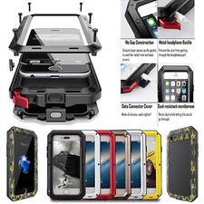 Shockproof Aluminum Glass Metal Case Cover For iPhone 6 6S 7 Plus 5 5S SE