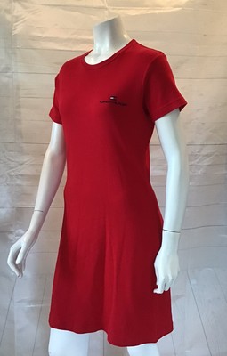 womens red t shirt dress