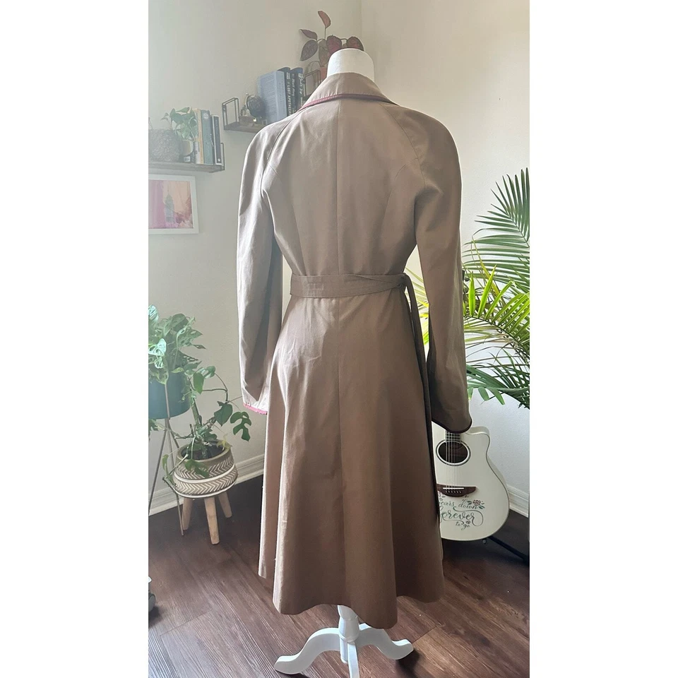Vintage - Retro Etienne Aigner Khaki Trench Coat Size 8 - Image 2 of 4