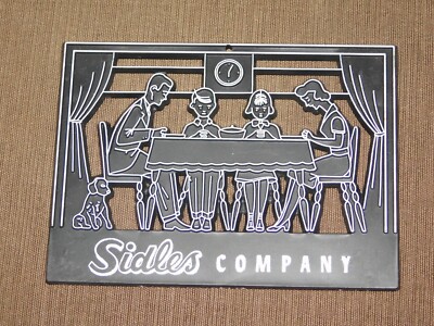 VINTAGE SIDLES COMPANY  6'' X 4 1/2'' PLASTIC WALL  AD SIGN