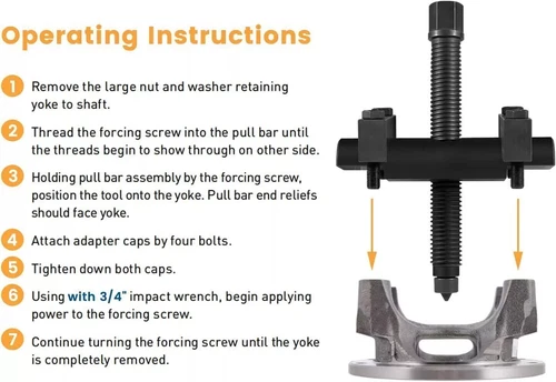 Herramienta extractora de yugo 10803 de alta resistencia para semirremolques, camiones y equipos clase 6-8 - Imagen 9 de 17