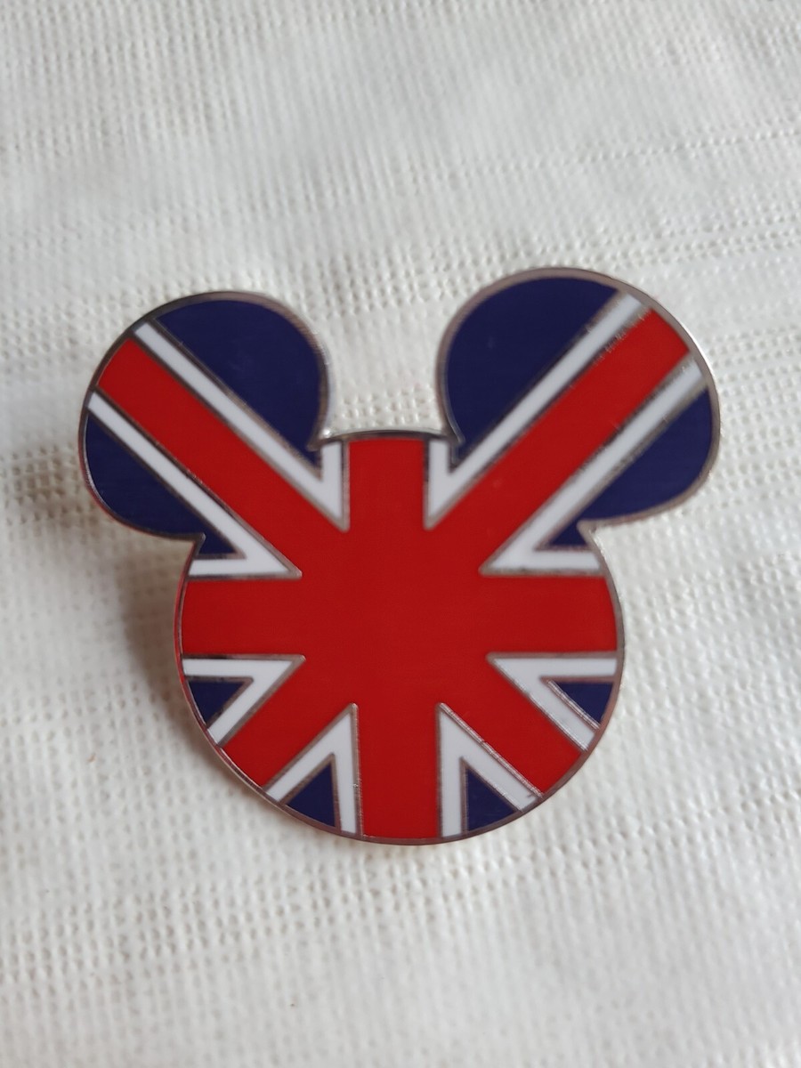 Disney Pin Mickey Head Ears Icon Flag United Kingdom England