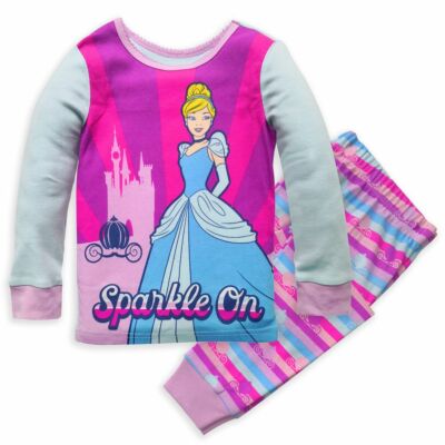 Disney Store Princess Cinderella 2PC Tight Fit Long Sleeve Pajama Set Girl 5 6 7