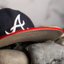 '47 Atlanta Braves Men's Hat MLB Baseball Sure Shot Captain Snapack Navy/Red Cap
