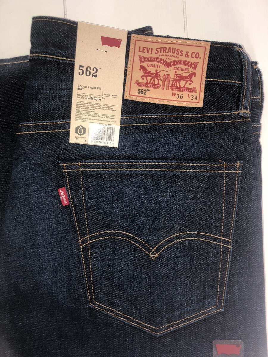 Levi's 562 Men's Button Fly Jeans Size 36x34 Blue | eBay
