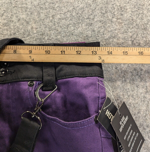 Hot Topic Denim Jeans 3 Women's Purple Black Suspenders Hi-Rise Super Skinny - Picture 5 of 13