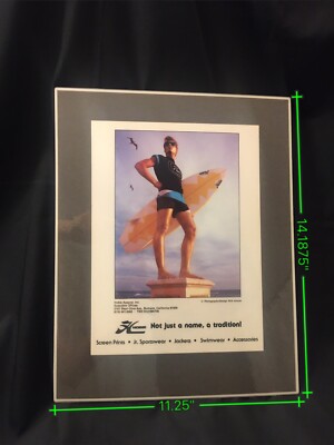 Vintage Hobie Clothing Beach Surfing 1980s Poster Card Advertisement