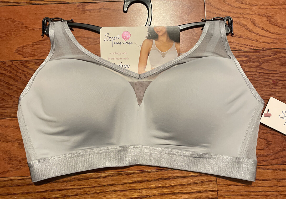 NWT Womens Secret Treasures Silver Grey Wirefree Bra Size Large