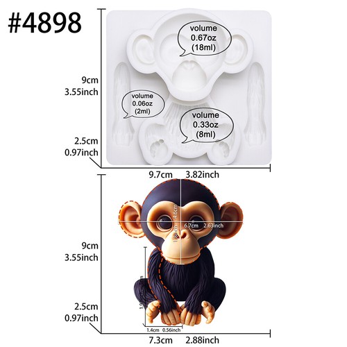 Safari Animals Fondant Silicone Moulds Kid Birthday Sugarcraft Cake Decoration - Picture 12 of 32