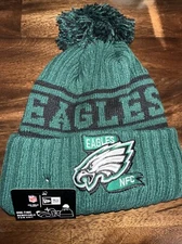 Philadelphia Eagles Hat Team Cuffed Fleece Lined Knit Beanie Removable Pom NFL