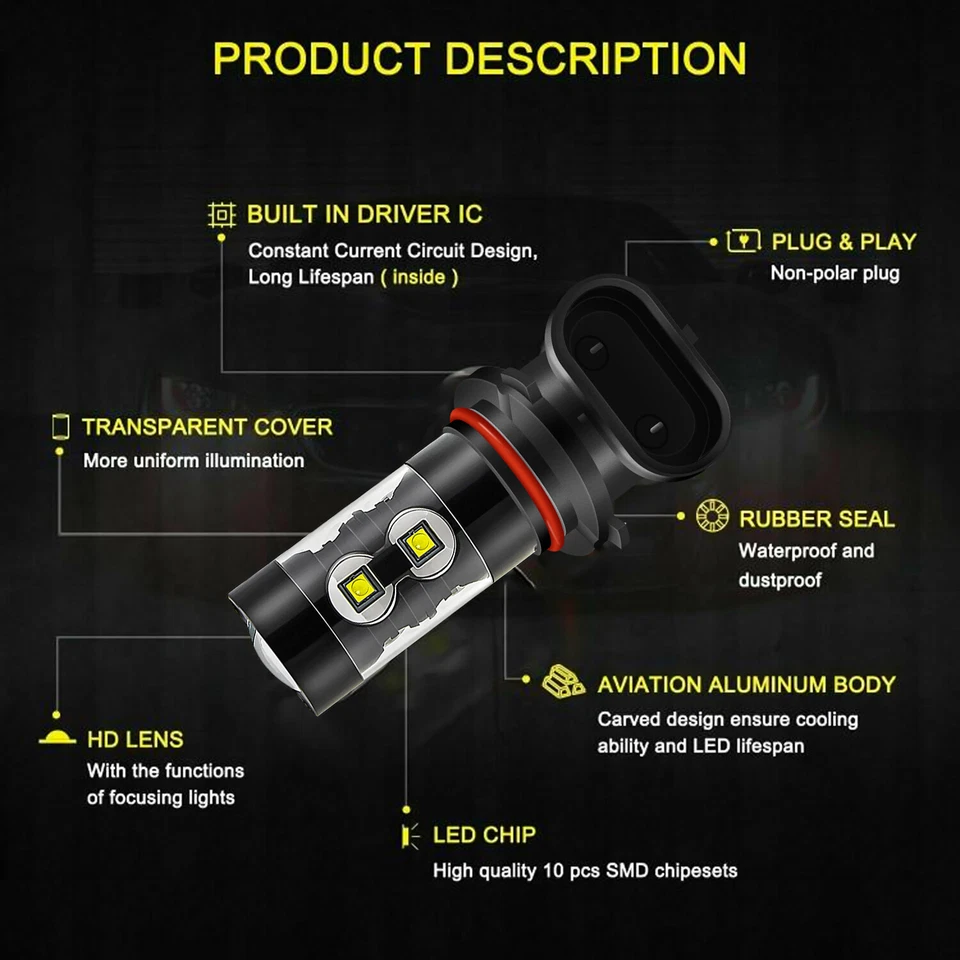 Faros LED 6000K para moto Ducati 749 999 R/S 2003-2005 9005 HB3 Foto 4 de 4