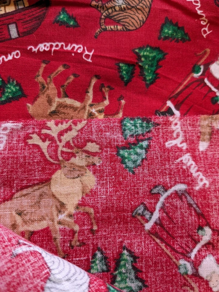 Fabic Traditions Vtg. 1995 Fabric Joyce Cleveland # 5417 "Two of Each Kind" Red - Image 4 of 4