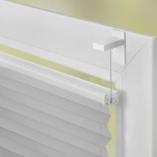 Plissee Klebfix, ohne Bohren, verspannt, blickdicht, Hitzeschutz - Grau