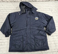 Red Kap Heavyweight Parka Hooded RESURGENS Water Repellent JP70 Blue MENS SZ XL 