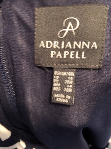 Adrianna Papell Womens Blue White Dress Plus 24W Sleeveless V Neck $140 - Picture 6 of 6