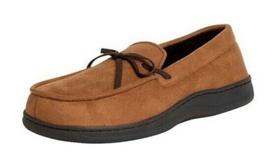 Mens Cozy Mountain Memory Foam Microsuede Moccasins LG/XL/XXL- Whiskey or Black 