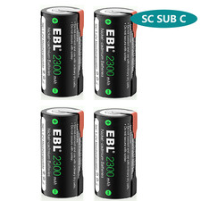 4PCS Sub C 2300mAh High Capacity NICD Rechargeable Battery