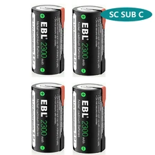4PCS Sub C 2300mAh High Capacity NICD Rechargeable Battery