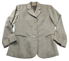 International Concepts INC Womens Blazer Olive Gray Wool Blend Sz 8 3 Button