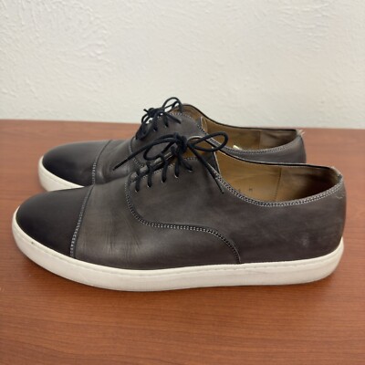 Magnanni Shoes Warwick Leather Oxford Lace Up Low Top Sneakers Grey 9M 22684