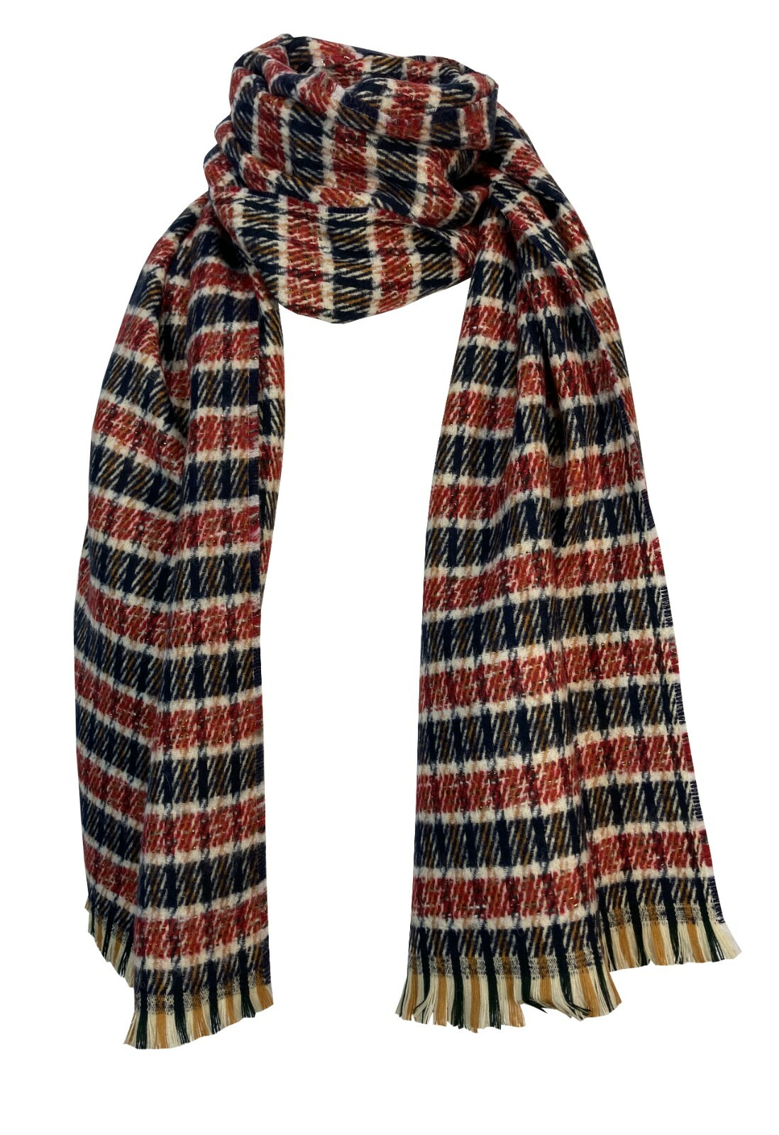 LA FEE MARABOUTEE sciarpa donna quadri multicolor art FB-AT-CLOE СДЕЛАНО ВО ФРАНЦИИ