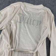 Juicy Couture Velour Robe Rhinestone Studded Spellout Y2K Style Women S/M
