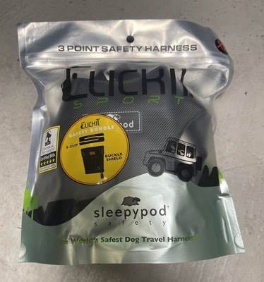 NEW - Sleepypod Clickit Sport 3-Point Dog Safety Travel Harness XL Charcoal