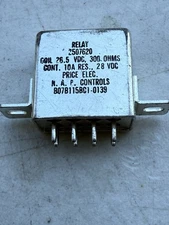 PRICE ELECTRIC RELAY COIL 26.5 VDC 300 Ohms 