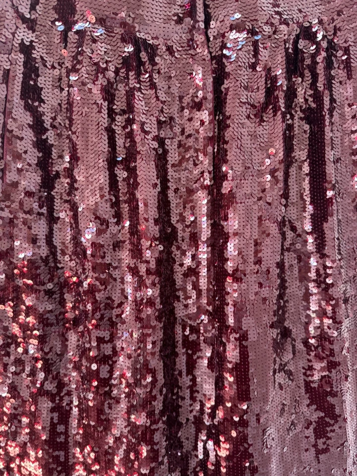 Falda Completa TIBI Borgoña Lentejuelas Doble Cintura Talla 6 Foto 3 de 4