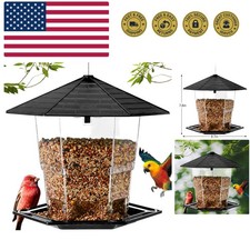 Bird Feeders for Outdoors Hanging Bird Feeder Wild Birds Seed, Black