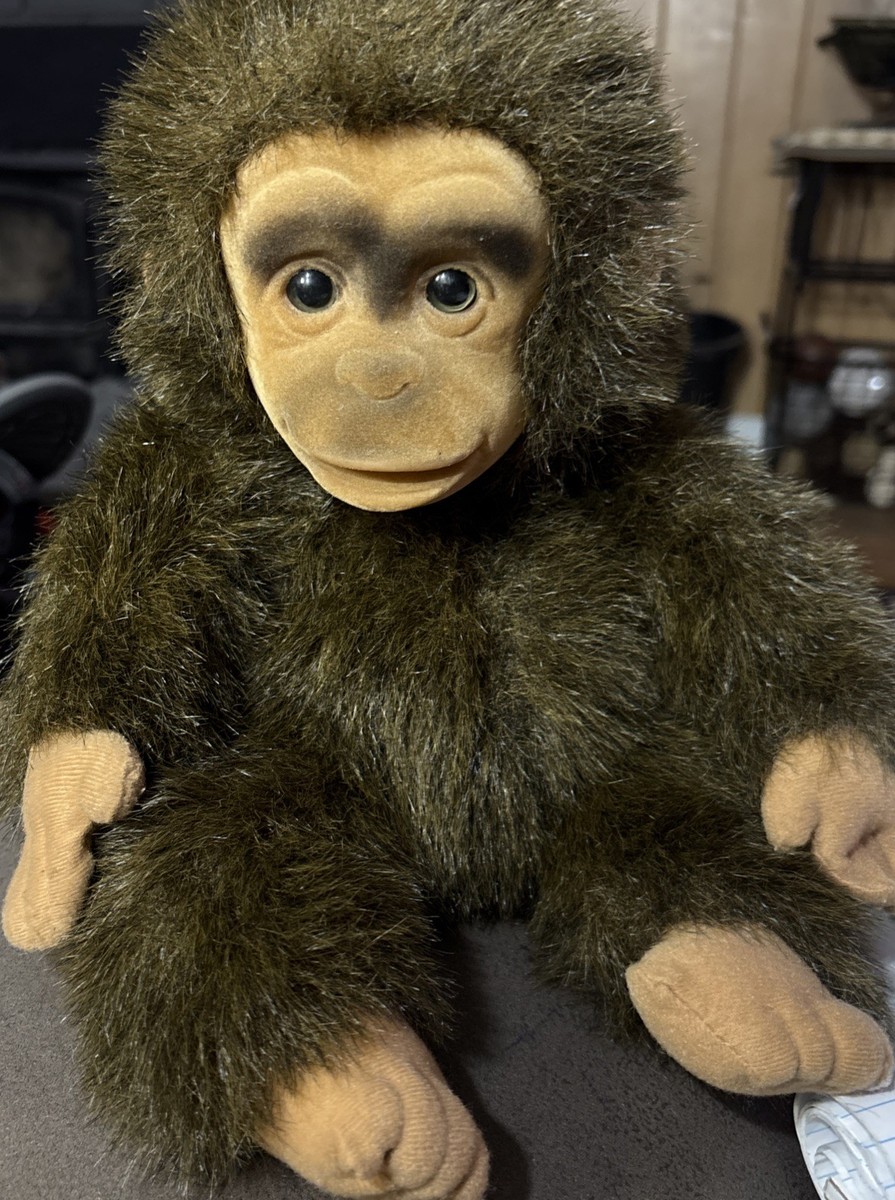 【レトロ】90s HOSUNG モンキー ぬいぐるみ Vintage Hosung Monkey Hand Puppet Plush Flocked Face, Yellow