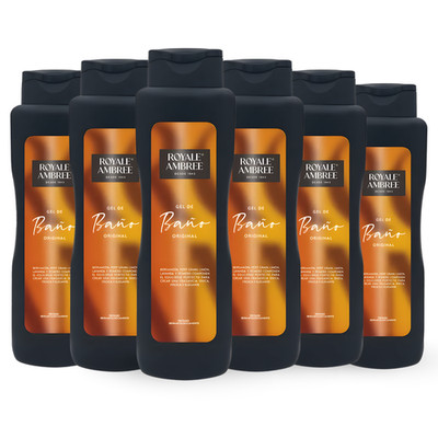 Royale Ambree Original Shower Gel 750 ml   Classic Fragrance (6-Pack)