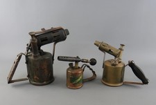 Lot 3 Vintage Brass Blow Lamps Blow Torches inc. Bladon Burmos For Restoration