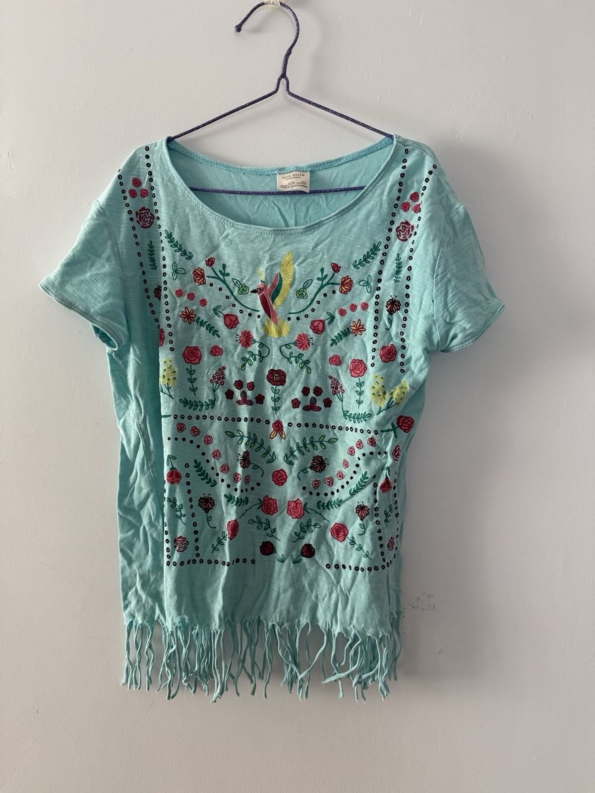 Zara Girls 9/10 Blue T-Shirt