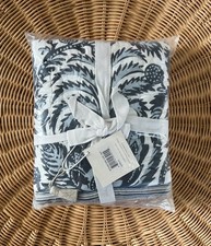 NEW Serena  Lily Artichoke Quilted Euro Pillow Sham-Navy Blue