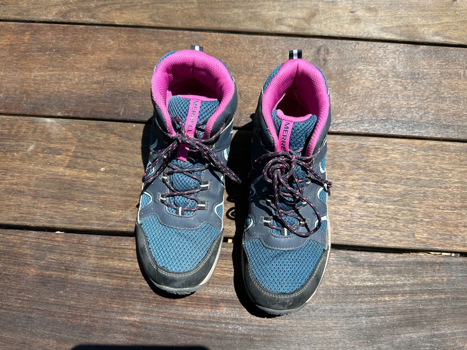 Stivali MERRELL impermeabili ragazza unisex taglia 4 5 M rosa blu escursionismo outdoor trail
