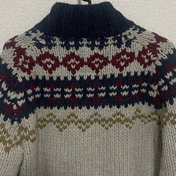 Flash Report Cowichan Sweater Wool Knit M Hand Knitted American Casual Ivy Prepp - Image 4 of 4