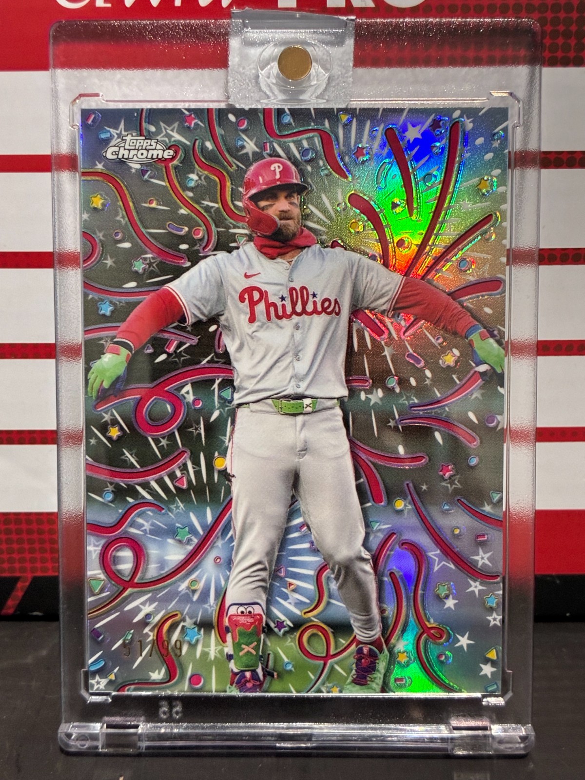 2024 Topps Chrome Update Bryce Harper Celebracion CASE HIT SSP #/99 Phillies