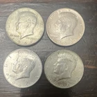 1964 Kennedy Half Dollar 50C Circulated Silver Coin Lot of 4