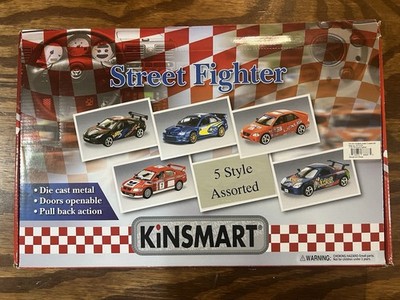 KINSMART  PULLBACKS -  1/36 -SCALE DIECAST.  BOX OF 12, ASSORTED