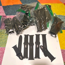Black Silicone Replacement Bands for Apple Watch Mixed Sizes LOT OF 5