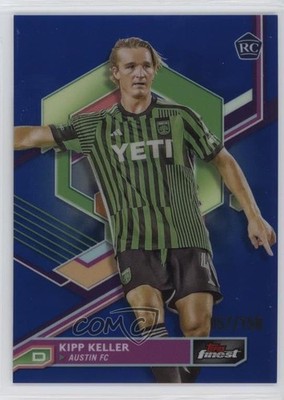 2023 Topps Finest MLS Blue Refractor 57/150 Kipp Keller #95 Rookie RC r9d