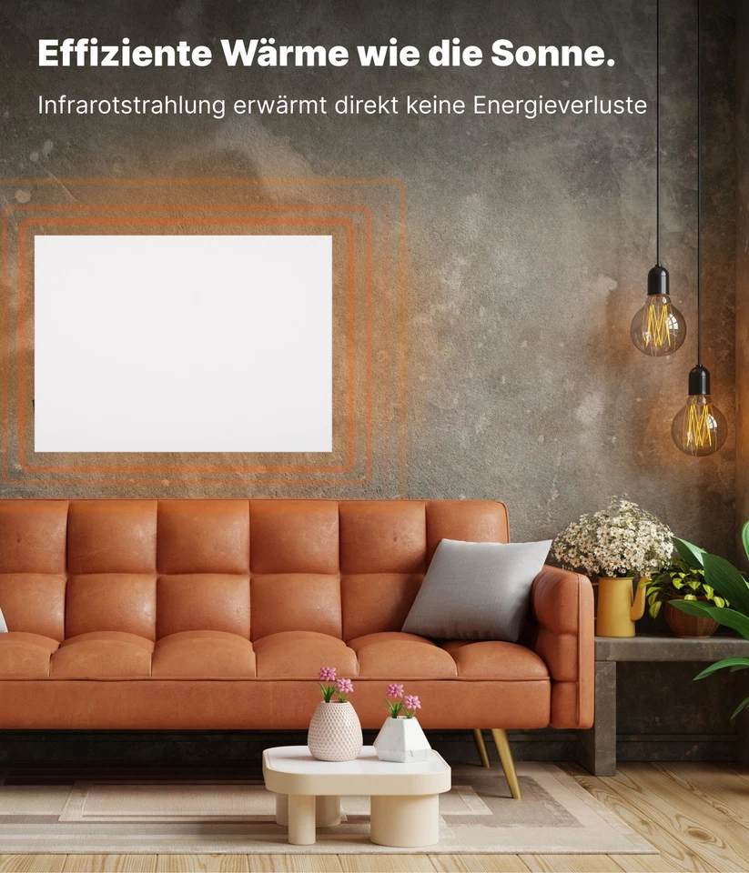 Chauffage infrarouge panneau électrique radiateur 300W-1200W support thermostat - Photo 2/4