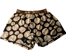 Duluth Trading Co Buck Naked Boxer Naked Wood Print Men's Size M