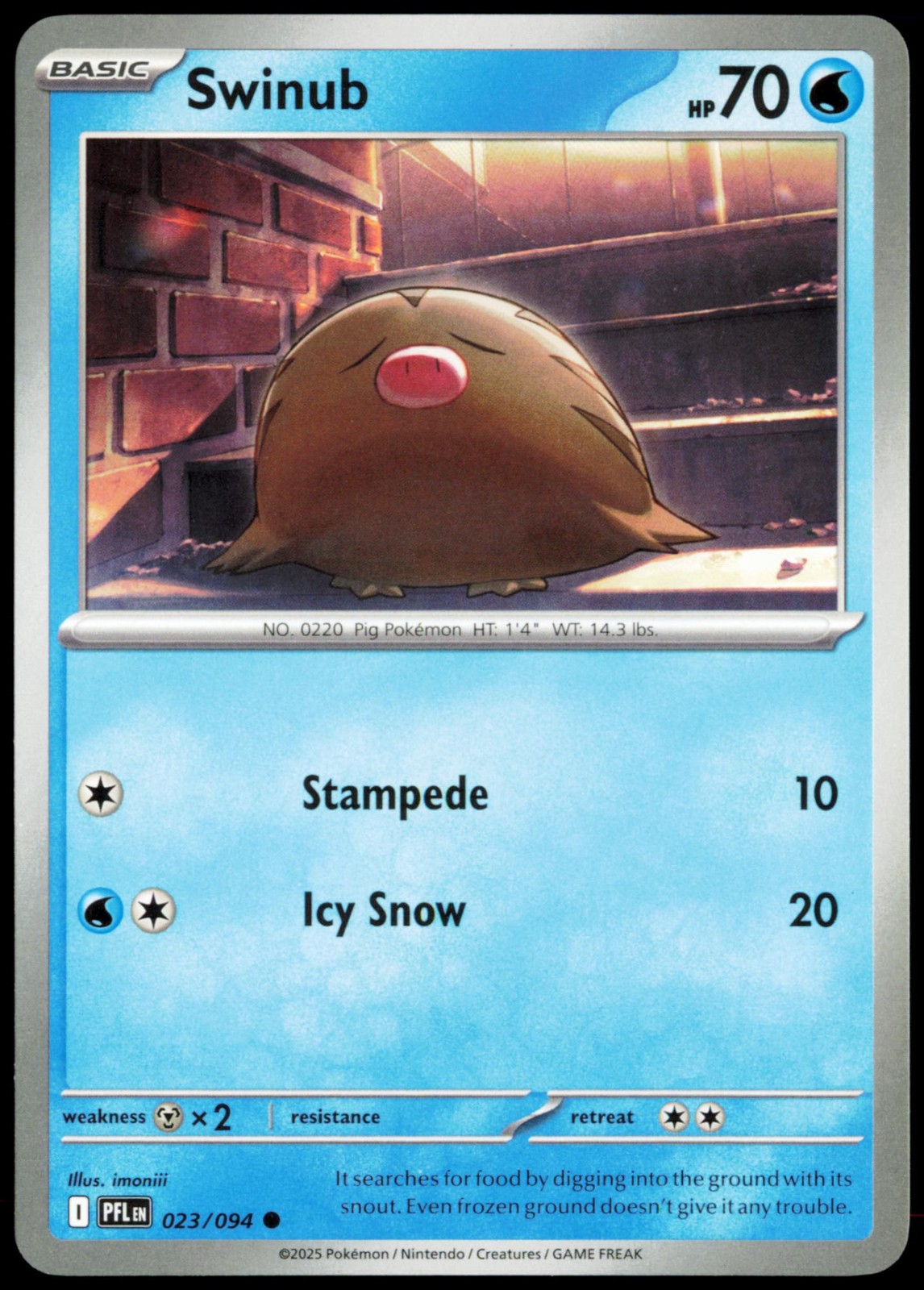 Swinub 023/094 Common Phantasmal Flames Pokemon NM/M