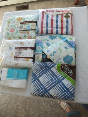 U Pick choice Queen percale fitted sheet vintage NOS NIP pillowcase pair Muslin