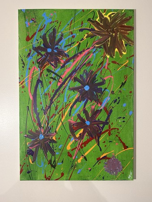 #ad Pressure Blooms – Emergence Original Abstract Acrylic Painting 24x36 Canvas $125.00