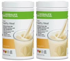 2X HERBALIFE FORMULA 1 Healthy Meal Nutritional Shake Mix Banana Caramel 750g